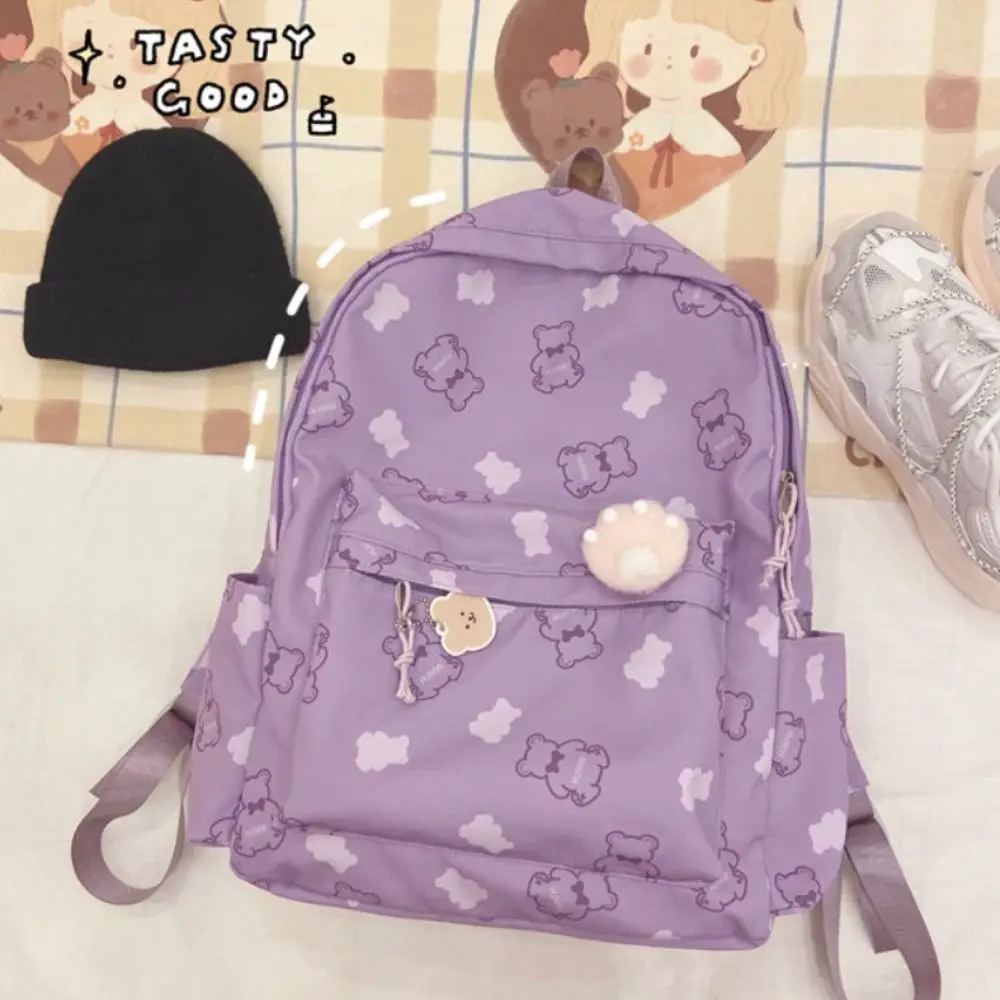 Mochila de pesca en lona robusta gran capacidad con diseño oso - imagen 4