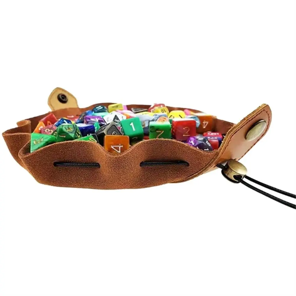 Bolsa de dados con cordón en color marrón oscuro