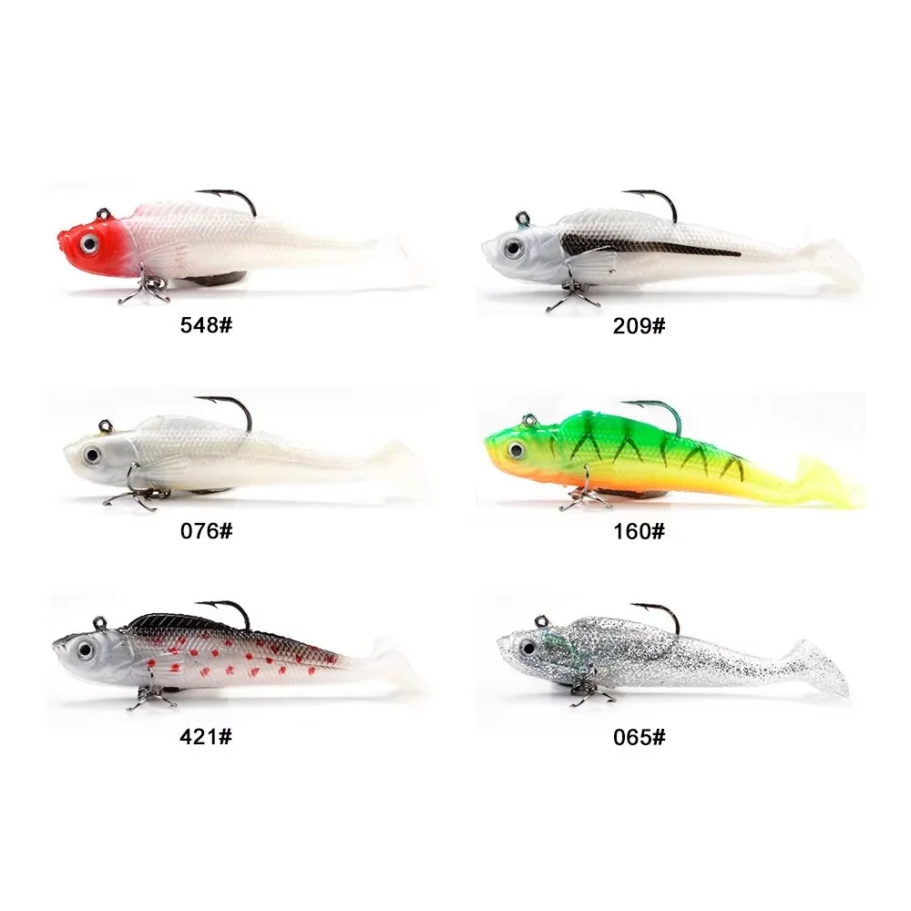Señuelo lucio NGB vinilo jig head con anzuelo triple y ojos 3D - imagen 2