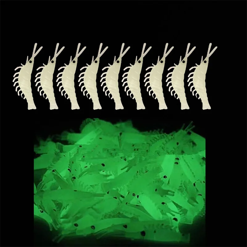 Señuelo vinilo luminoso de camarón artificial verde para agua dulce - imagen 3