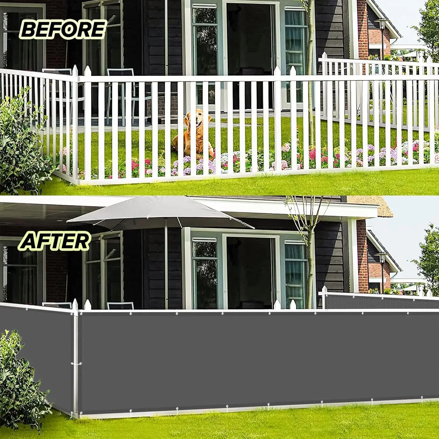 Cubierta de privacidad impermeable con protección UV para patio - imagen 4