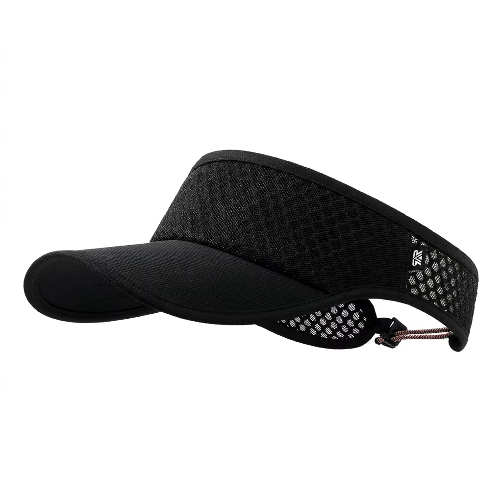 Visera deportiva de ala ancha para mujer con abertura para coleta