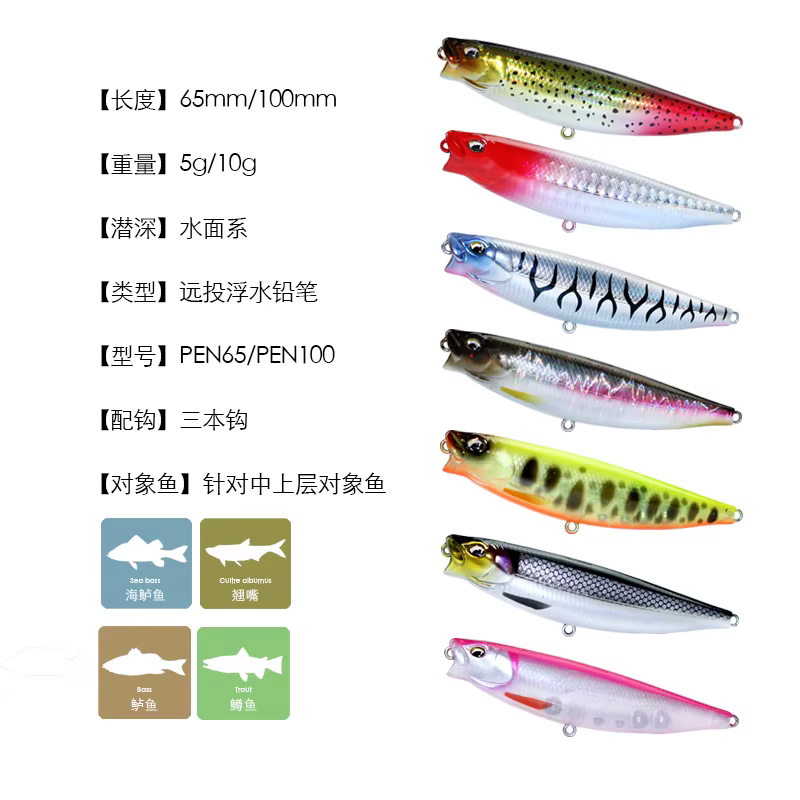 Stickbait Topwater Flotante 5-10g – Señuelo superficie lubina - imagen 3