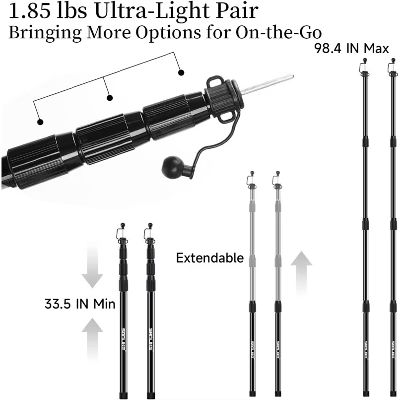 Poste Telescópico Sanlike para Carpa de Pesca – Fibra Resistente - imagen 3