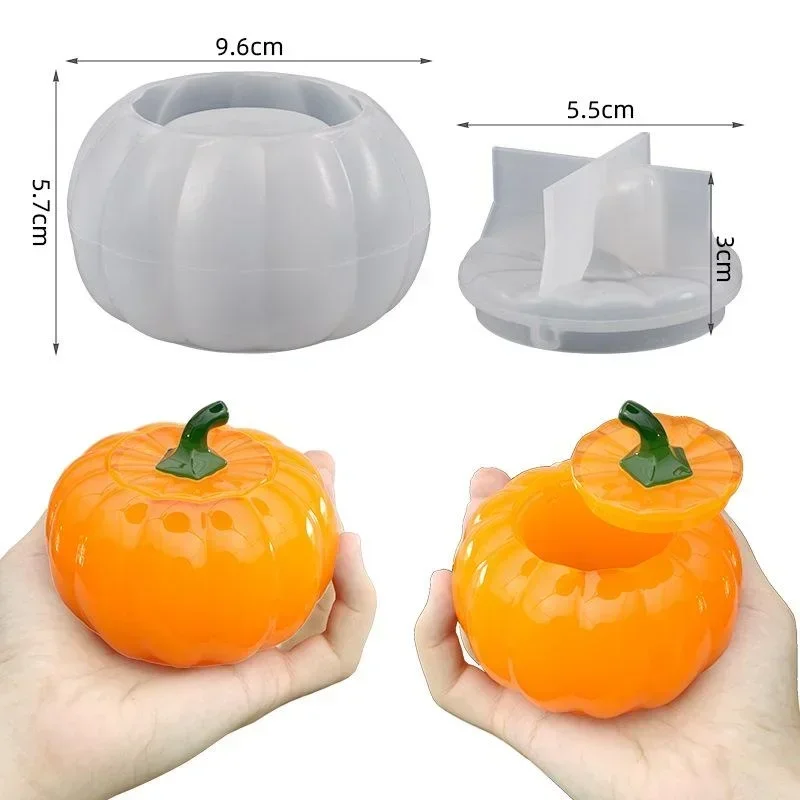 Tarro calabaza terminado con tapa como joyero