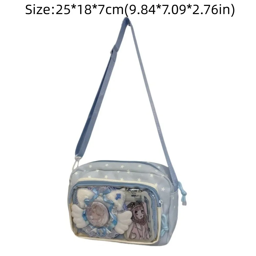 Bolsa bandolera transparente con patrón estrella y divisor - imagen 5