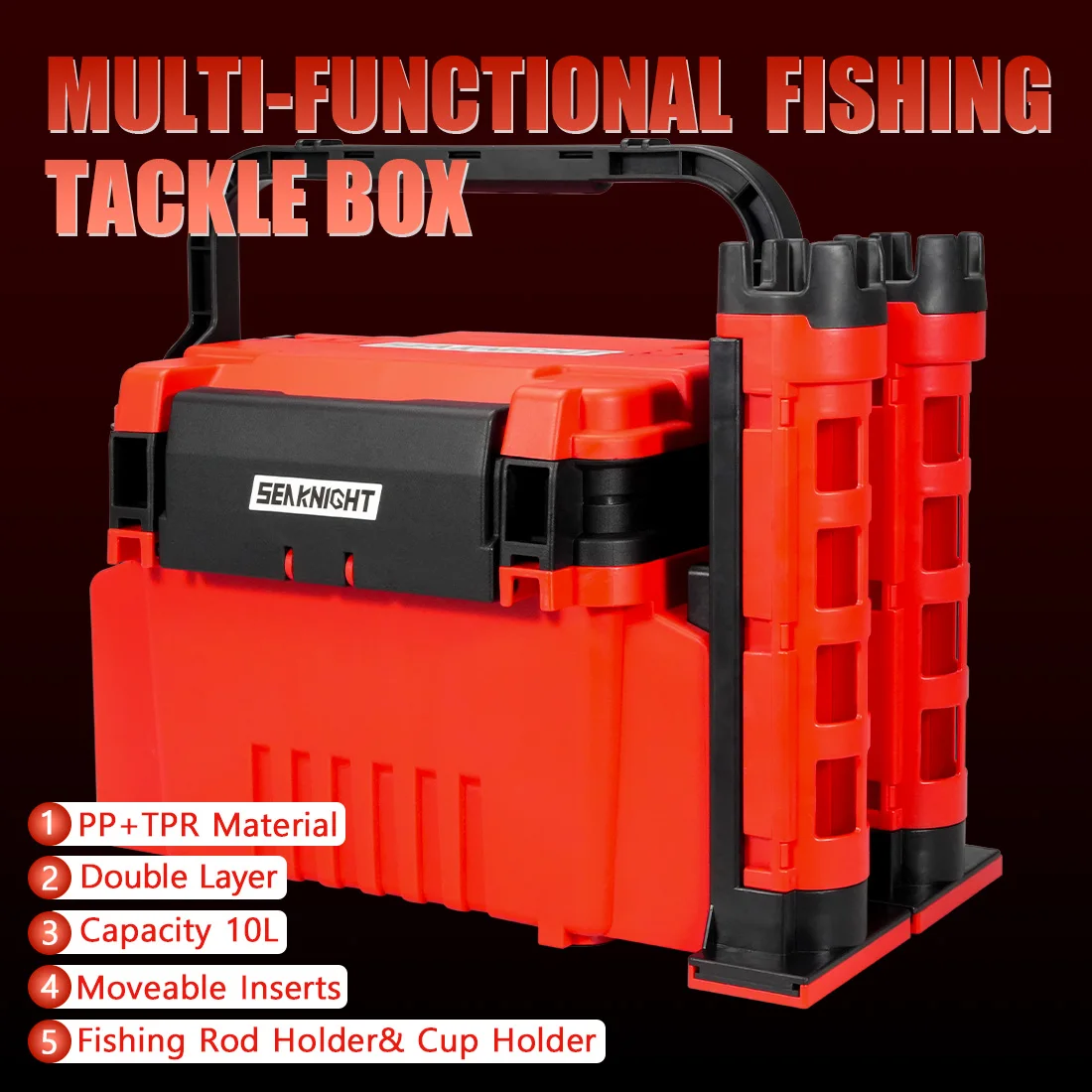 SeaKnight Caja de almacenamiento para aparejos de pesca resistente