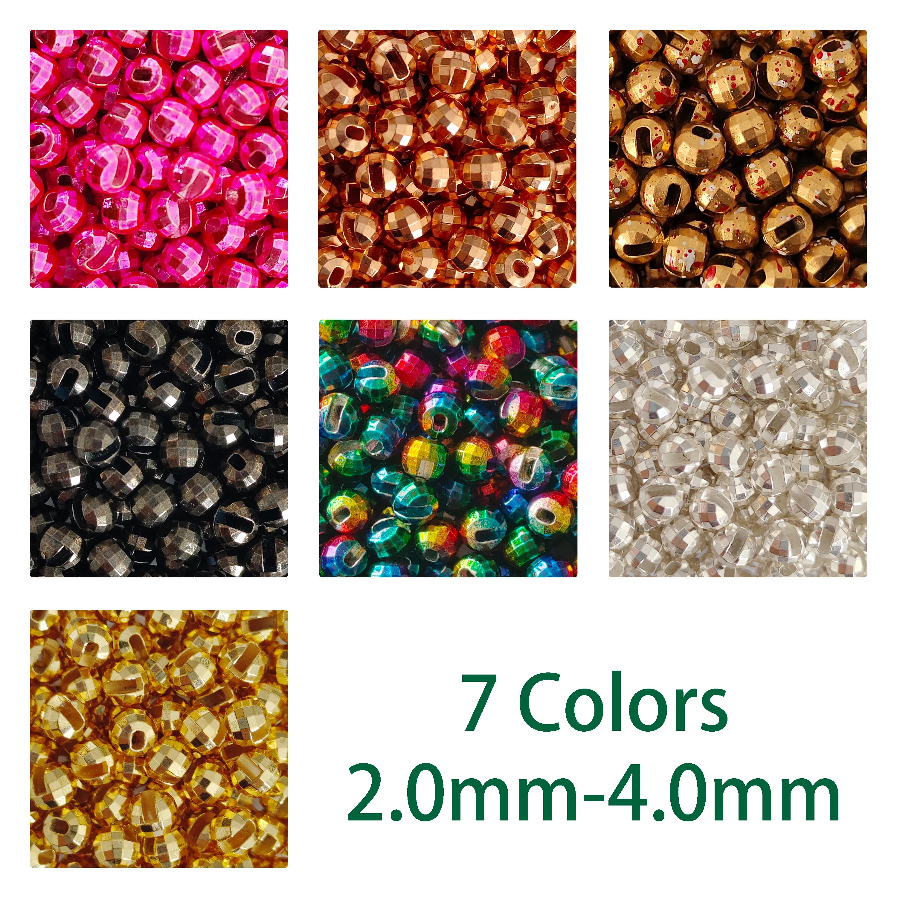 Variedad de colores y tamaños facetados
