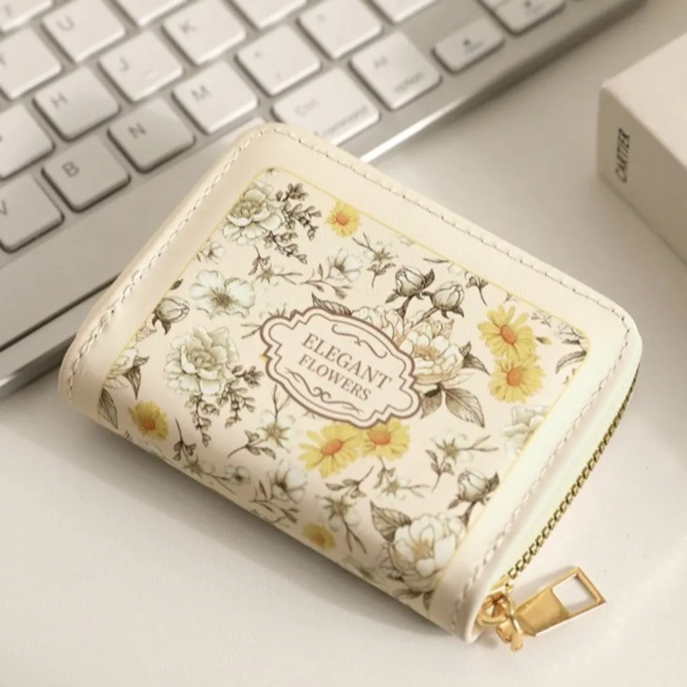 Cartera de mujer de cuero PU floral de gran capacidad para tarjetas - imagen 2