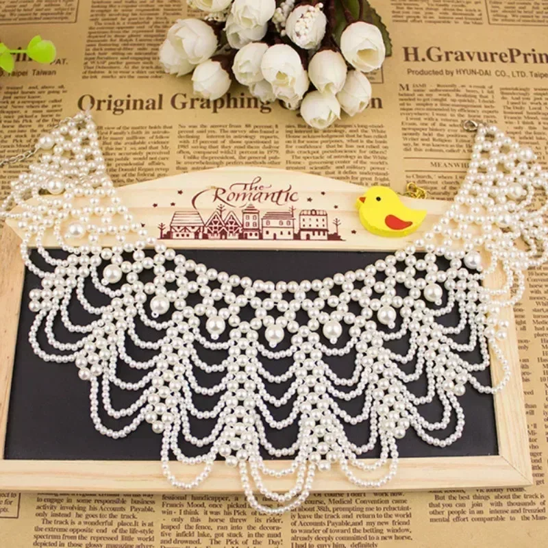 Collar Gargantilla de Perlas con Encaje – Ideal para Boda - imagen 4
