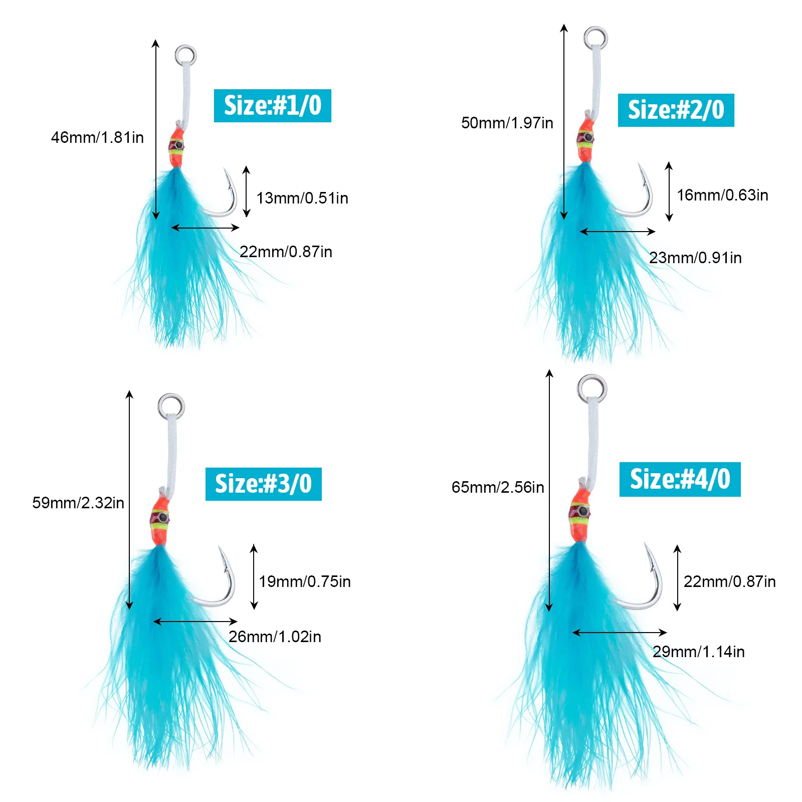 Goture anzuelos de asistencia para jigs alto contenido carbono - imagen 4