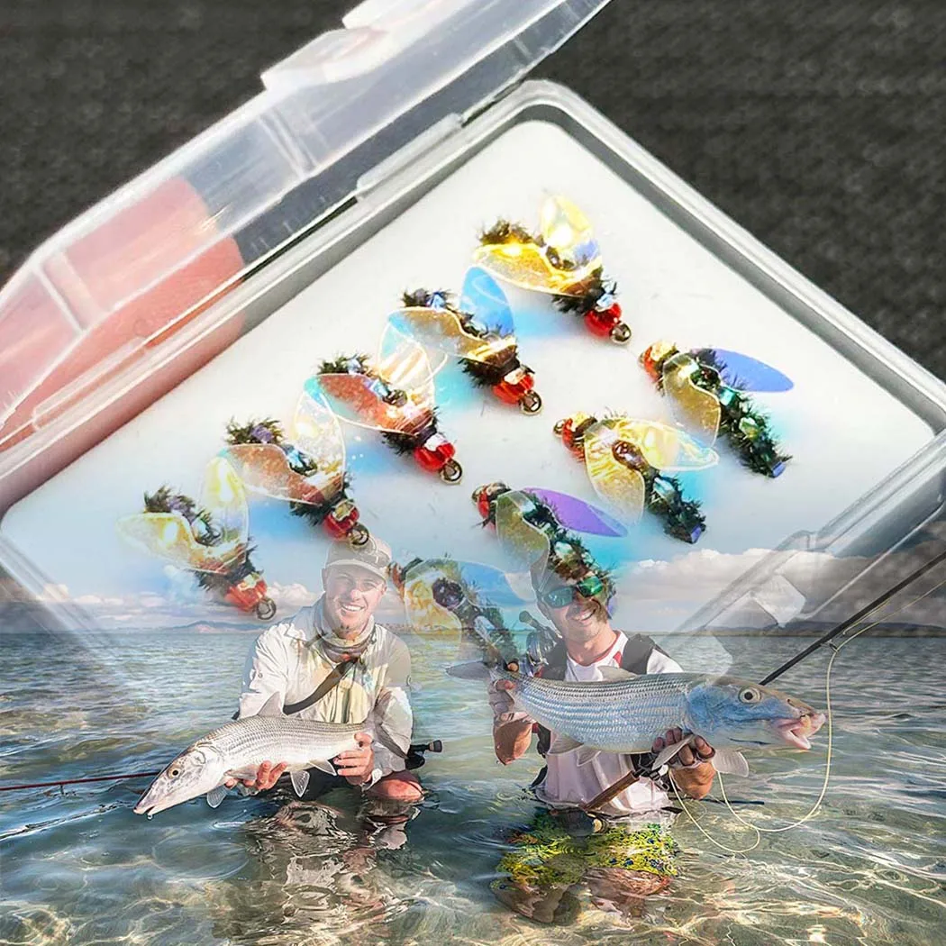 Moscas húmedas doble ala con láser, señuelo para trucha y lucio - imagen 5