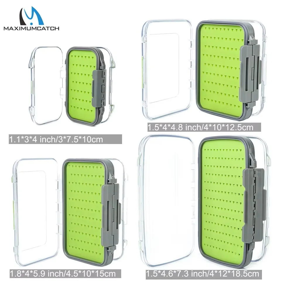 MAXIMUMCATCH Caja de moscas impermeable con organizador transparente - imagen 4