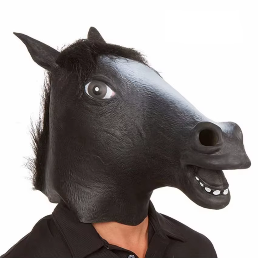 Máscara realista cabeza caballo para disfraz Halloween y fiestas temáticas - imagen 3
