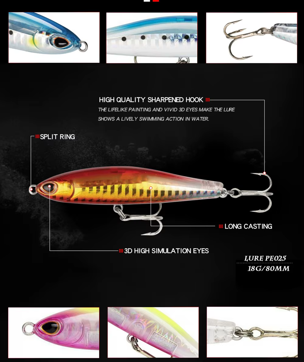 Accesorios de pesca con señuelo de hundimiento lento para trucha