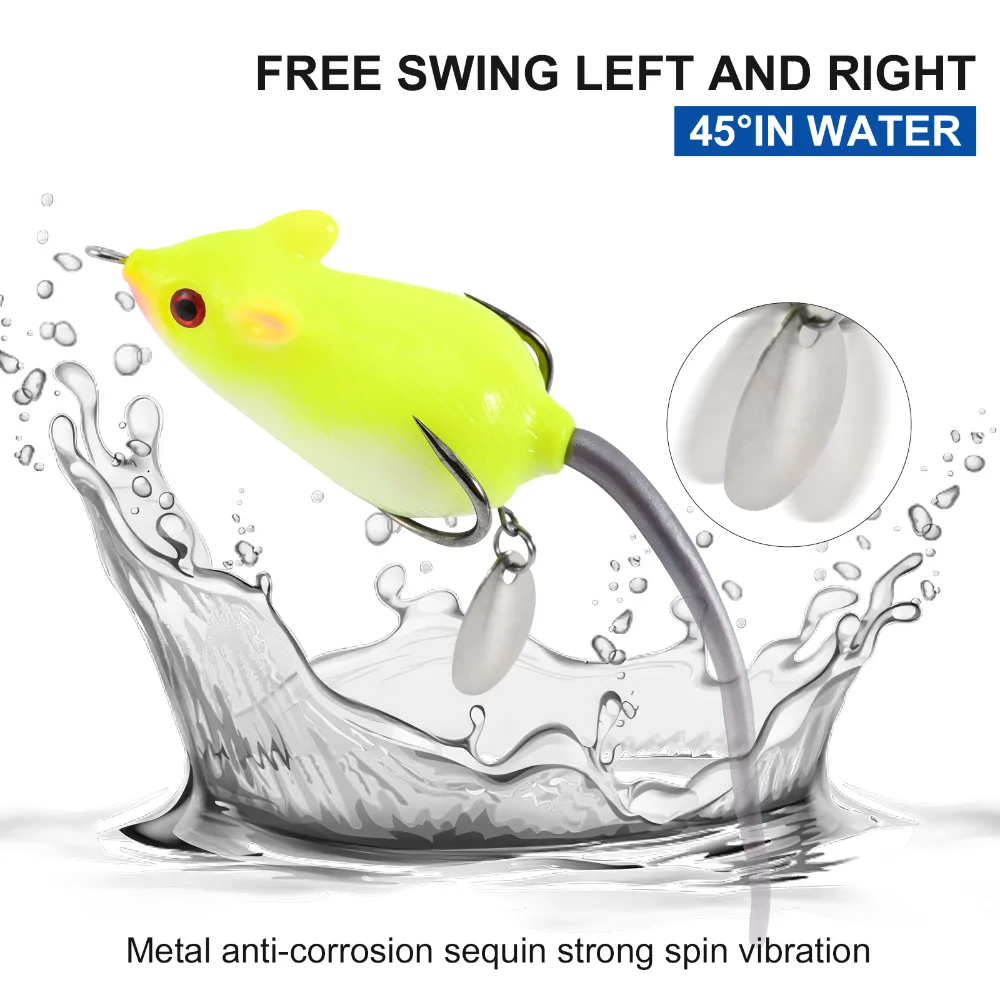 Goture Swimbait Topwater ratón – Señuelo 3D para lubina y trucha - imagen 3