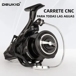 DEUKIO 2026 Carrete giratorio doble freno para carpa en agua dulce