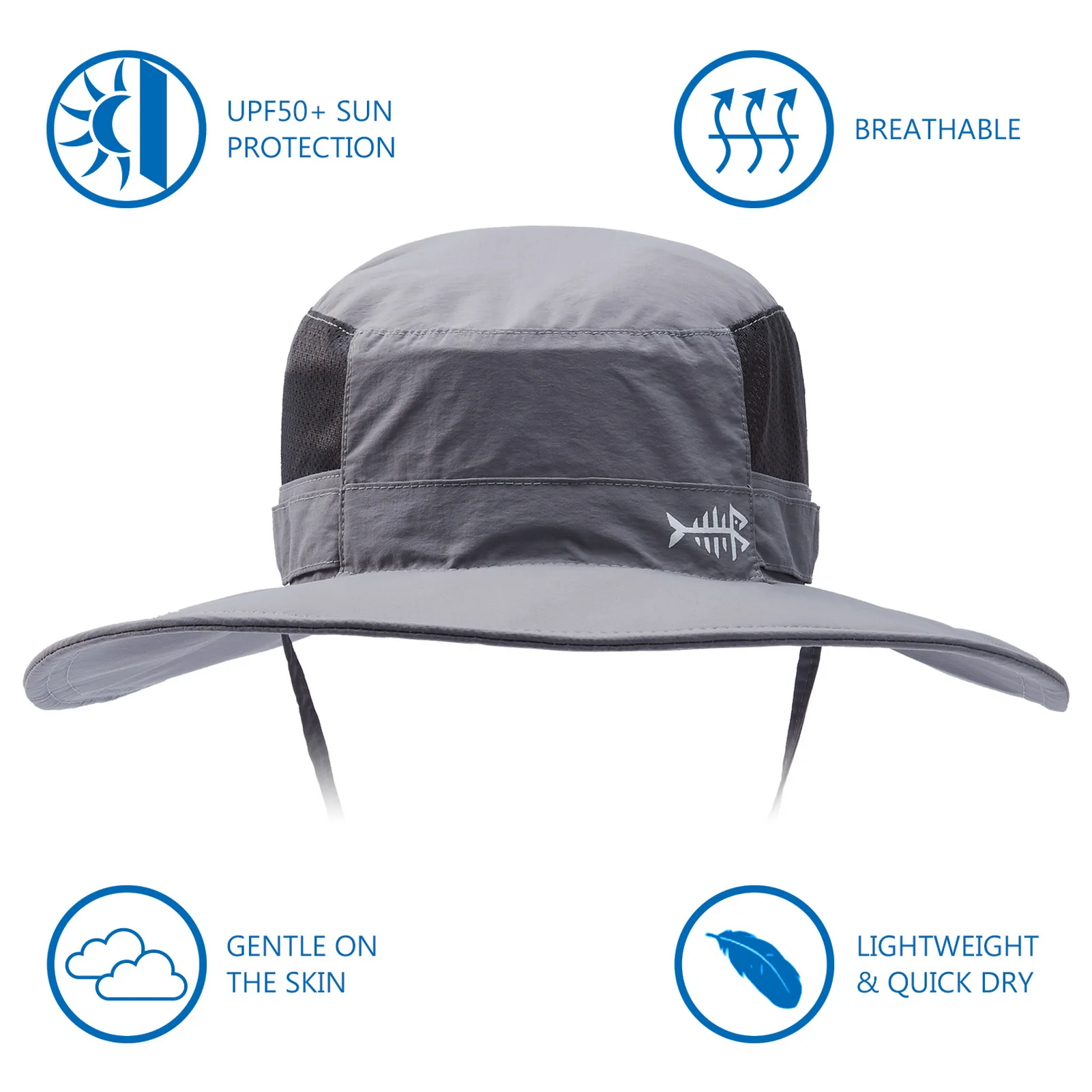 Sombrero de pesca Bassdash UPF 50 impermeable con solapa desmontable