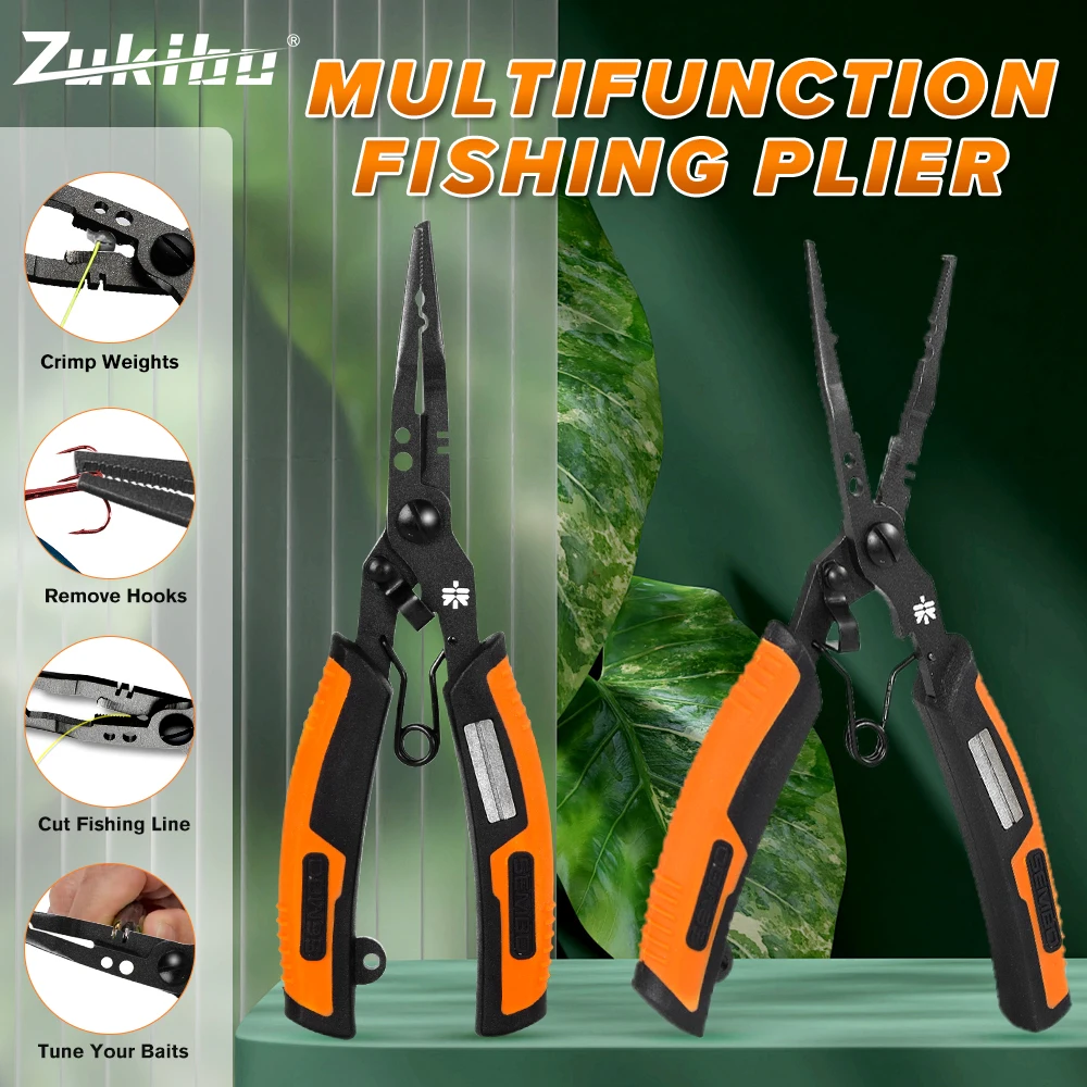 ZUKIBO Alicates de pesca multifunción con afilador – Acero inoxidable - imagen 2