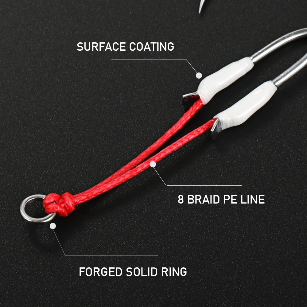 Anzuelos Assist Jigging Pro 1 – Doble púa alto carbono saltwater - imagen 4