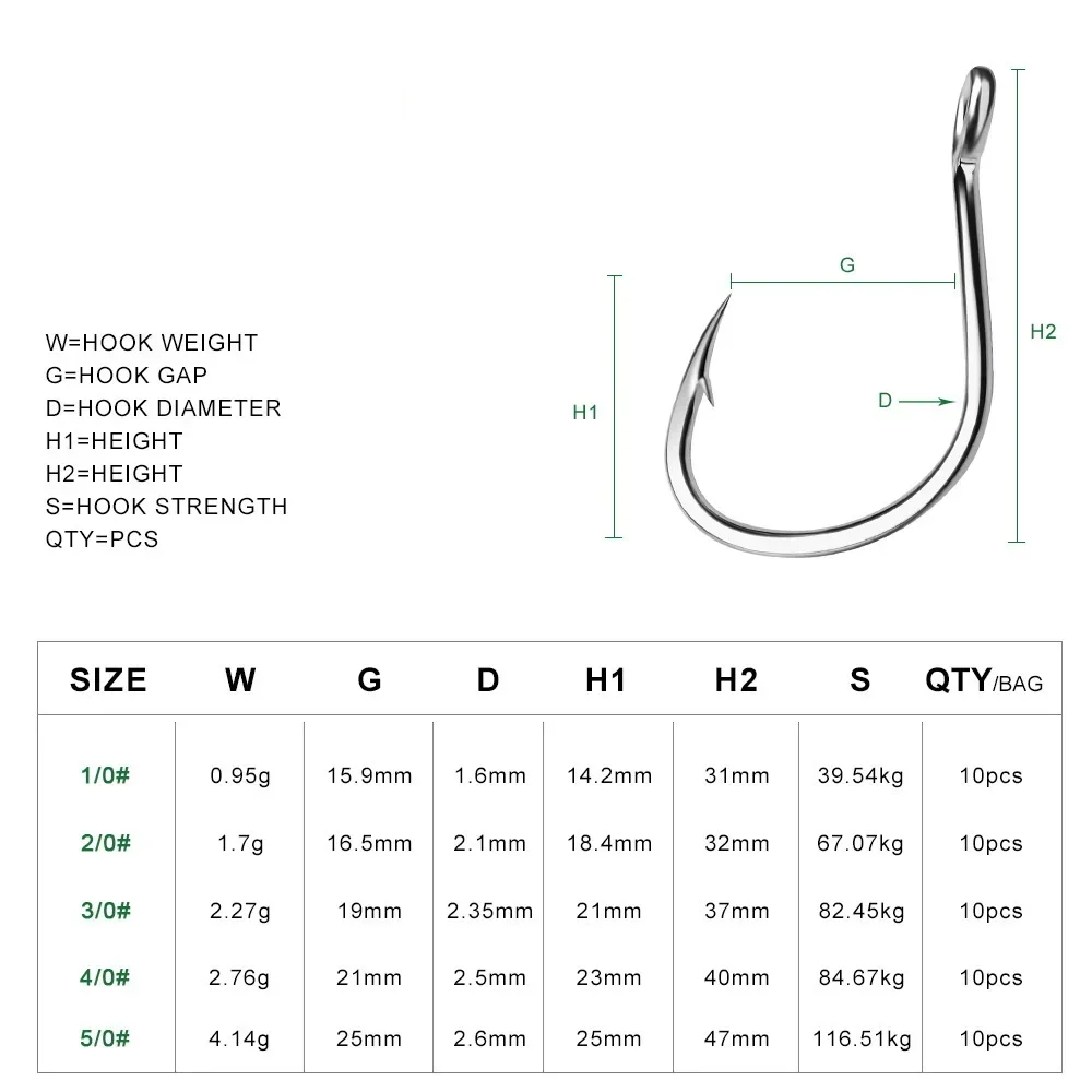Anzuelos circulares ojo de anillo en acero al carbono afilados - imagen 5