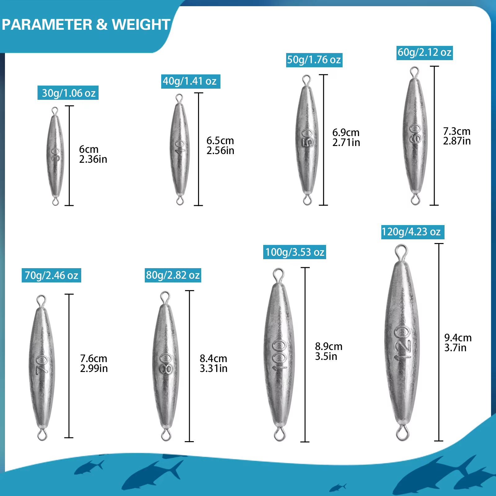 Plomos Drop Shot THKFISH con anillo giratorio 360° para Carolina Rig - imagen 5