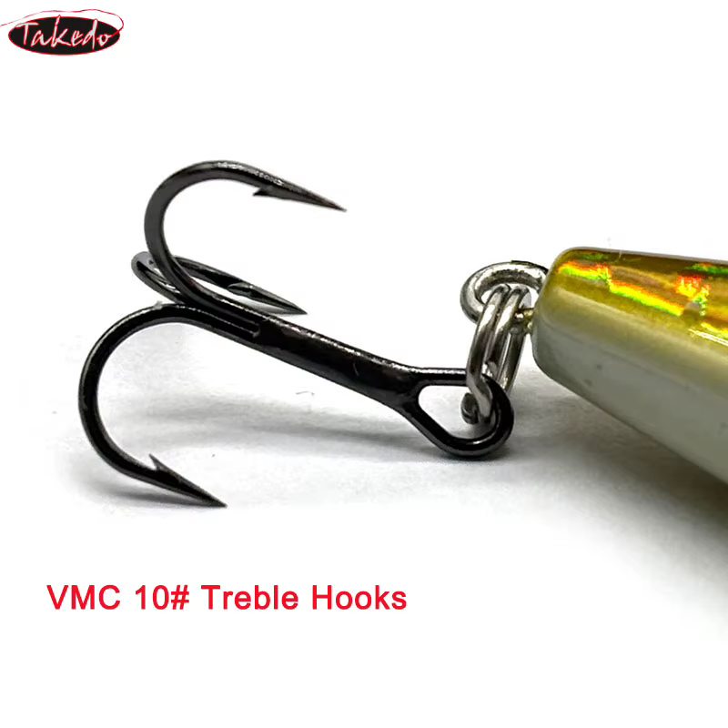 Señuelo Minnow Hundimiento Lento TAKEDO 50mm – VMC con Anzuelos Triples - imagen 3