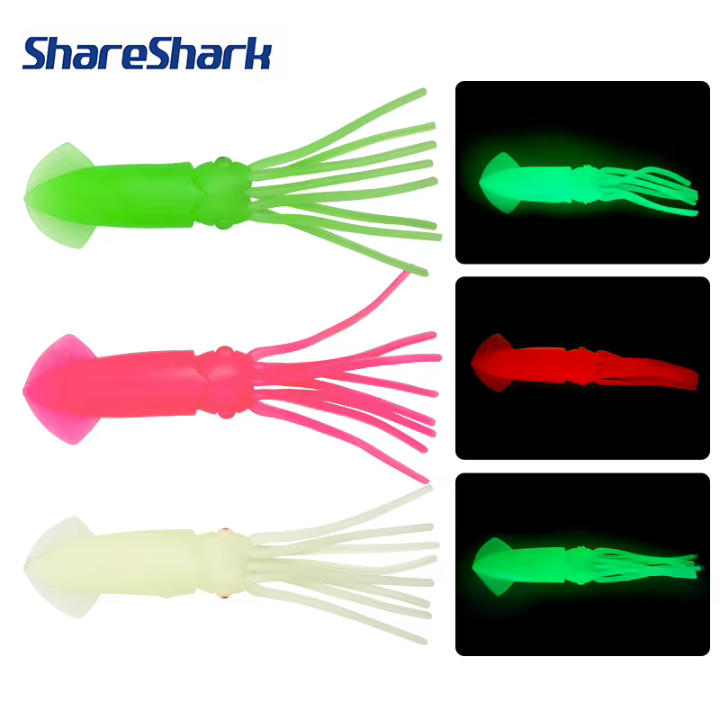 Calamar Soft Luminoso ShareShark – Vinilo para Arrastre Marino