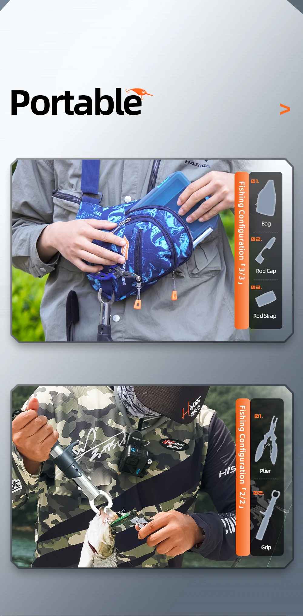 Bolsa de pesca HISTAR con compartimentos abiertos