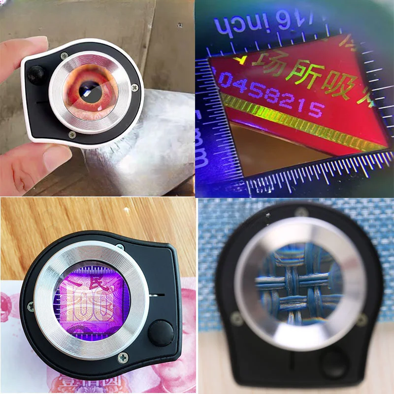 Lupa LED UV para inspección de anzuelos con luz USB