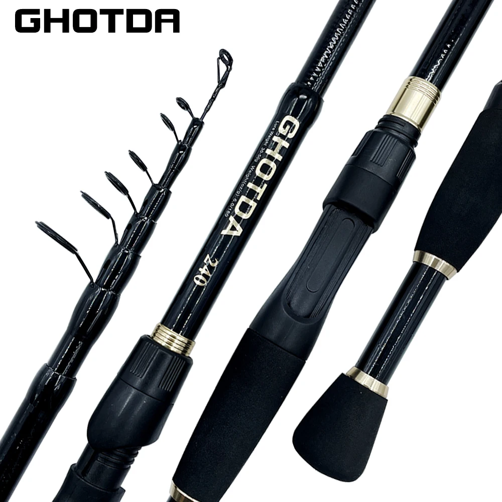 GHOTDA Caña para Carpa Telescopica Ultraligera con Carrete 1,6-2,4 m - imagen 3