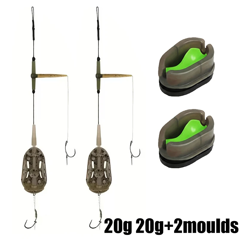 Cesta de cebo para carpas doble anzuelo y bucle corto antienredos - imagen 4