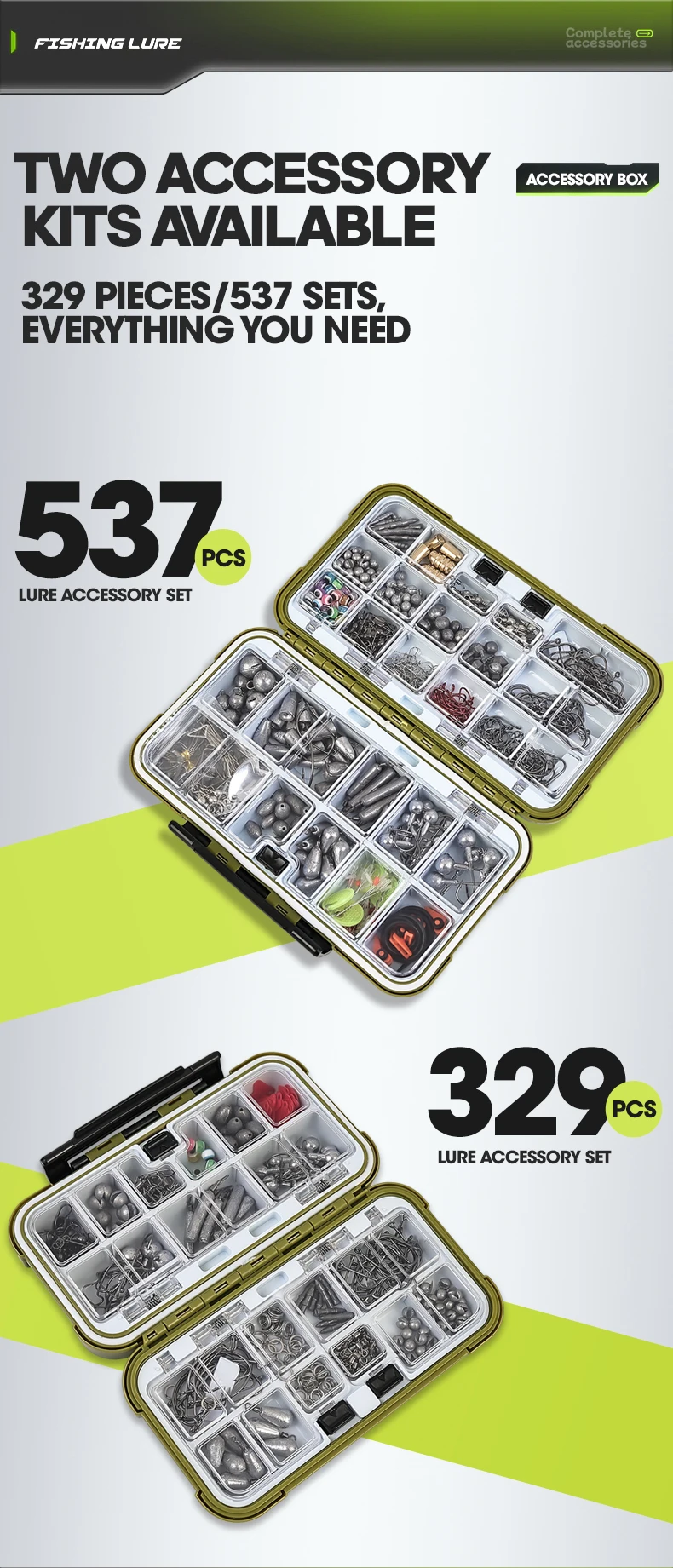Kit completo de accesorios de pesca TAIYU con caja organizadora