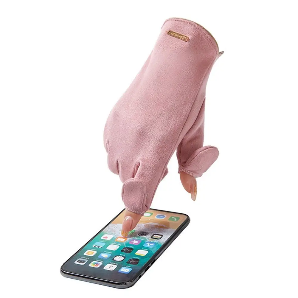 Guantes de gamuza con pantalla táctil