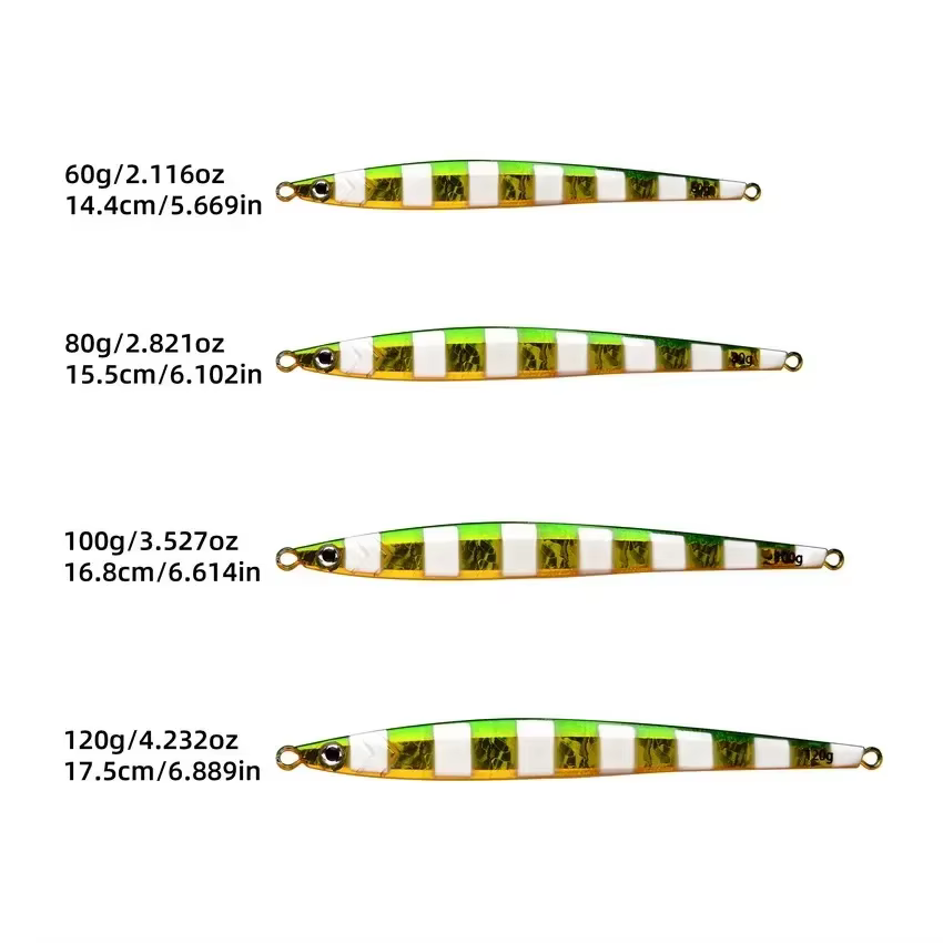 Cuchara Metálica Jigging para Pesca Larga – Hundimiento Lento - imagen 2