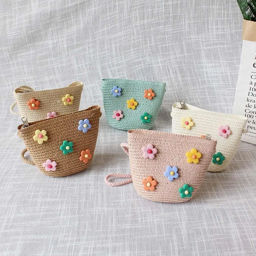 Bolsa bandolera de pesca de paja Carine – mini portamonedas - imagen 3