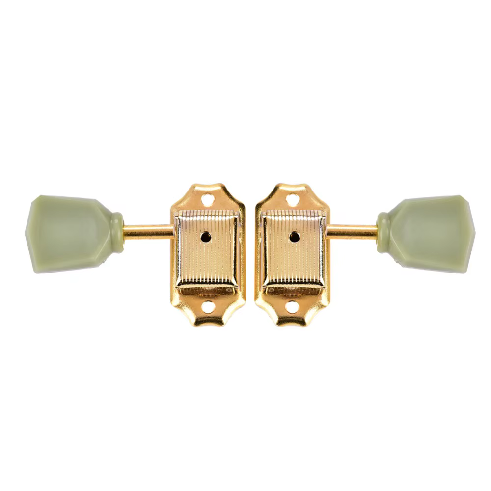 Clavijas de Afinación Vintage 3+3 para Guitarra – Acabado Oro y Jade - imagen 3
