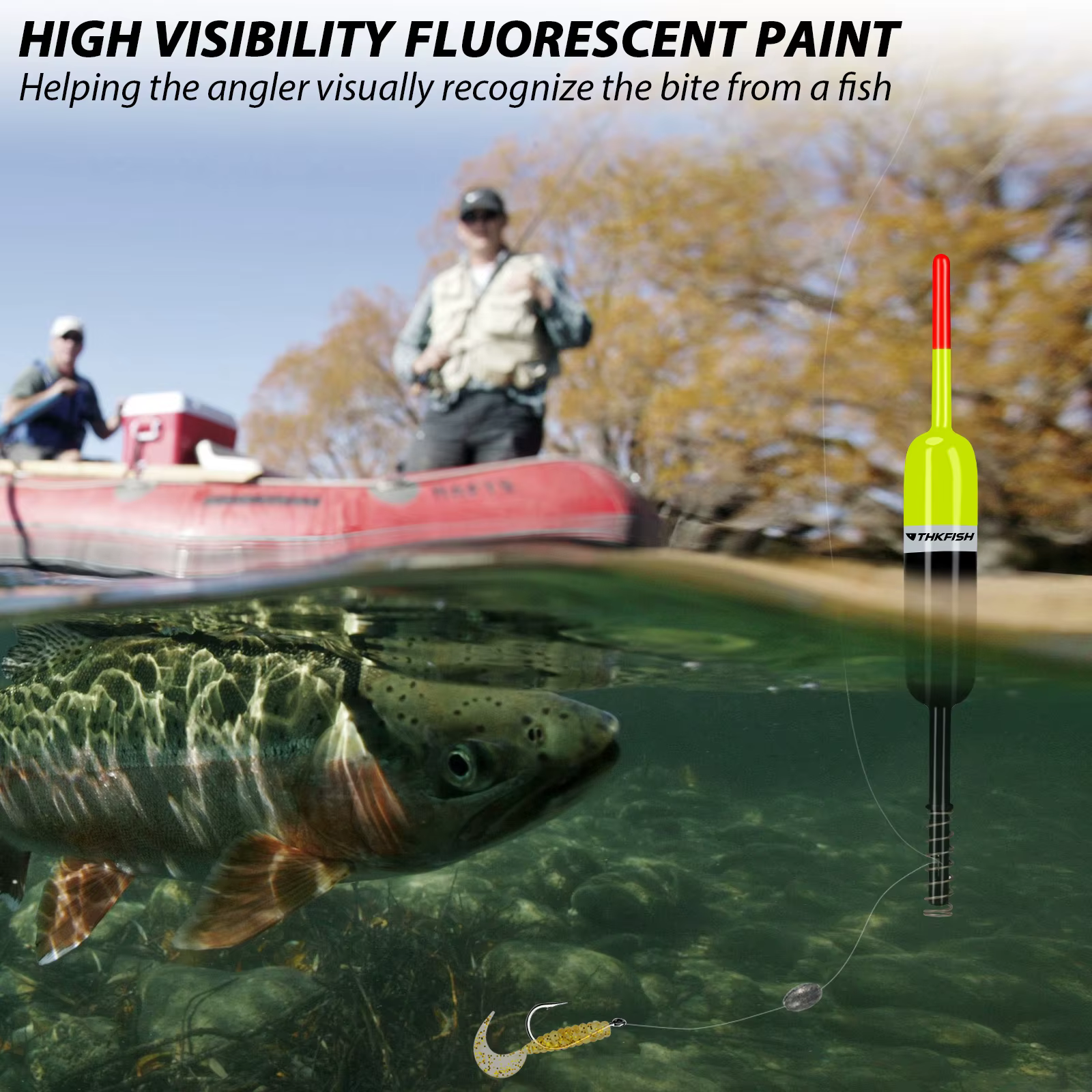 THKFISH Flotadores Deslizantes de Balsa – Crappie y Lubina