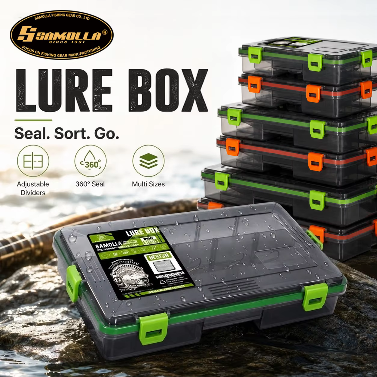 Caja de Pesca Samolla Impermeable – Organizador de Aparejos - imagen 2