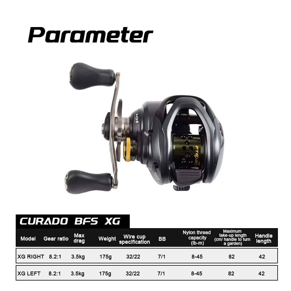 Carrete Shimano Curado BFS XG Baitcasting Finesse Micromodule - imagen 4