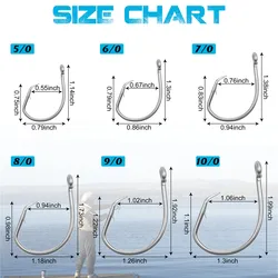 Anzuelos Circle Hooks Wide Gap – Acero Inoxidable para Tiburón y Atún