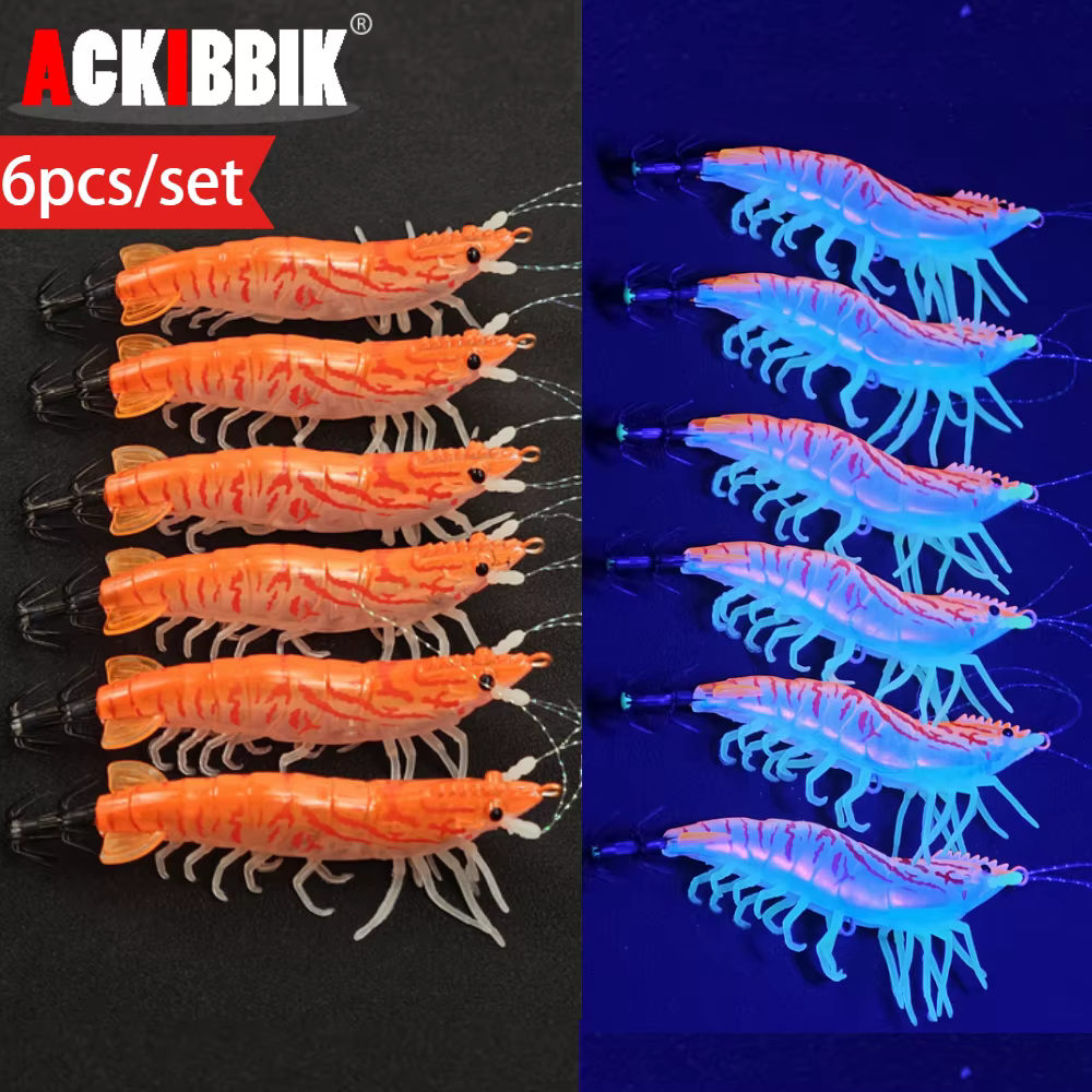 Señuelos UV luminosos para calamares y camarones con anzuelos - imagen 2