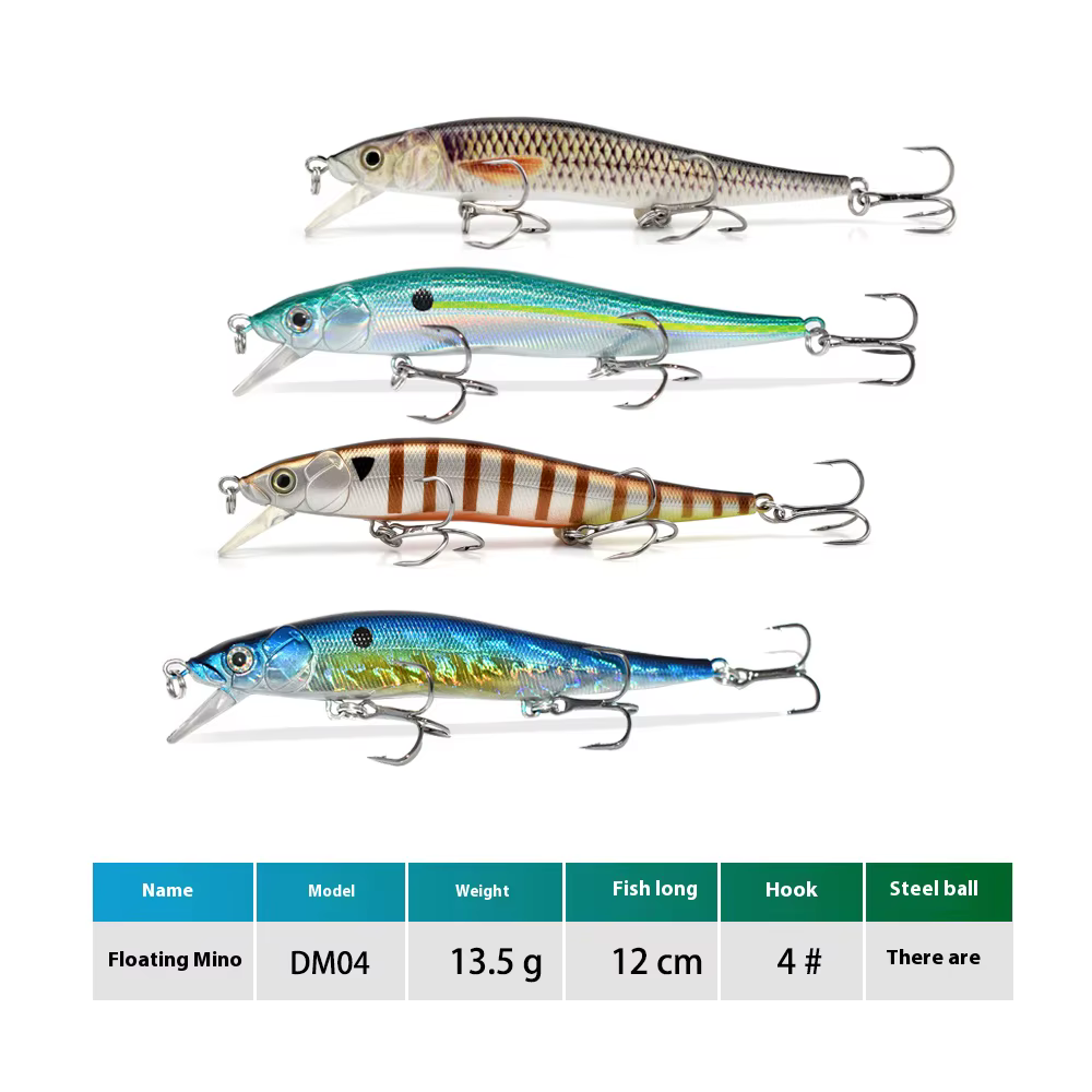 Crankbait Flotante Cuerpo Tallado – Señuelo Duro para Pesca
