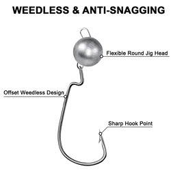 Goture Jig Head Texas Rig Antienredos para Pesca de Lubina