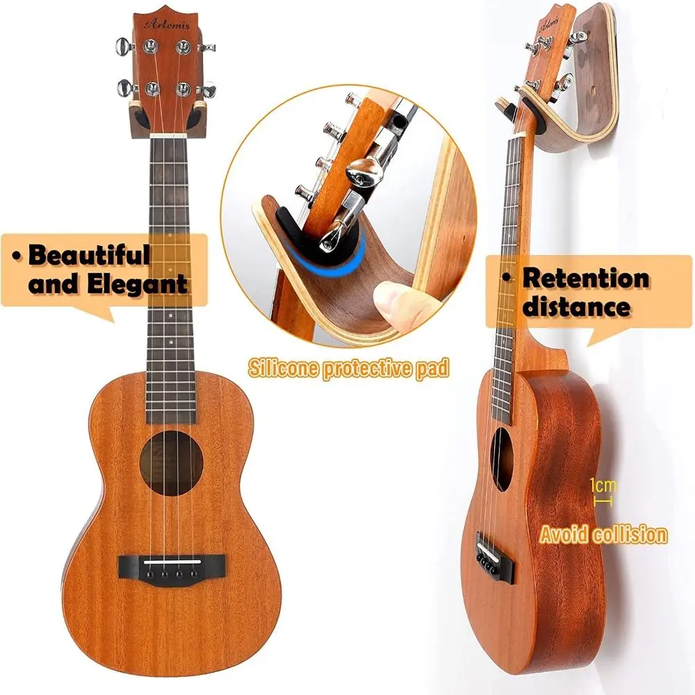 Soporte de pared con gancho para guitarra acústica y ukelele - imagen 2