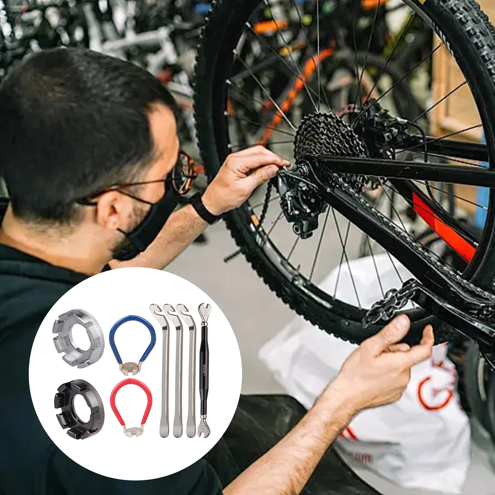 Herramienta compacta para romper y conectar cadenas de bici