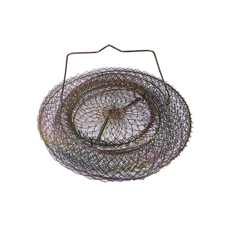 Jaula para peces vivos de alambre grueso, red anticorrosión plegable