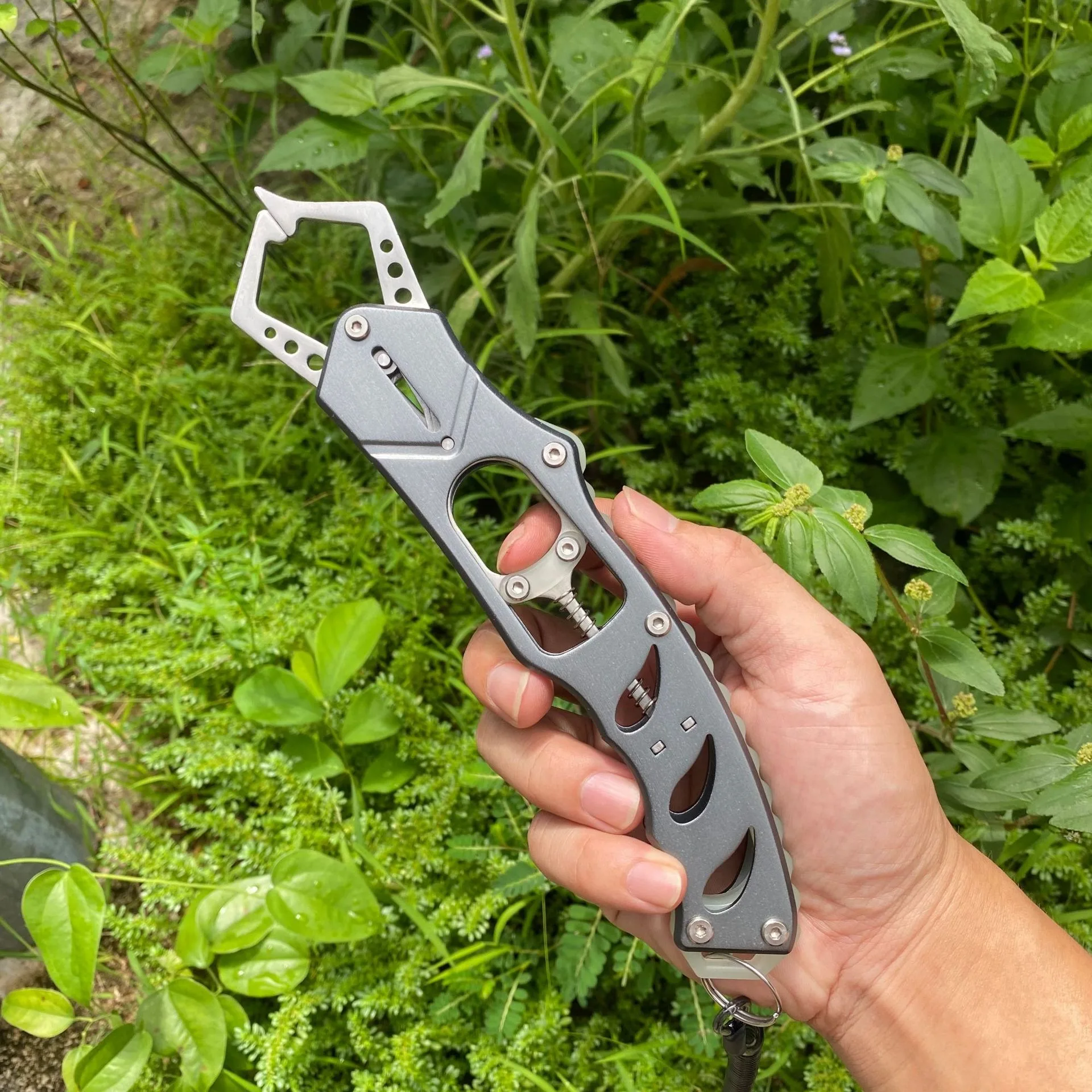 Pinza cerrada sujetando un pez