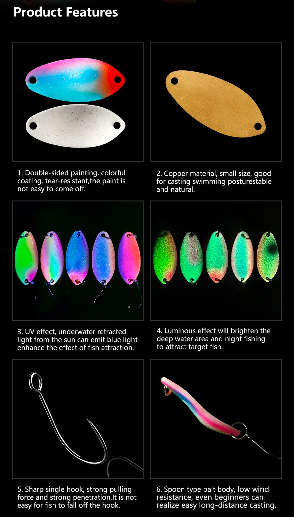 Detalle de micro lentejuelas en el Spoonbait