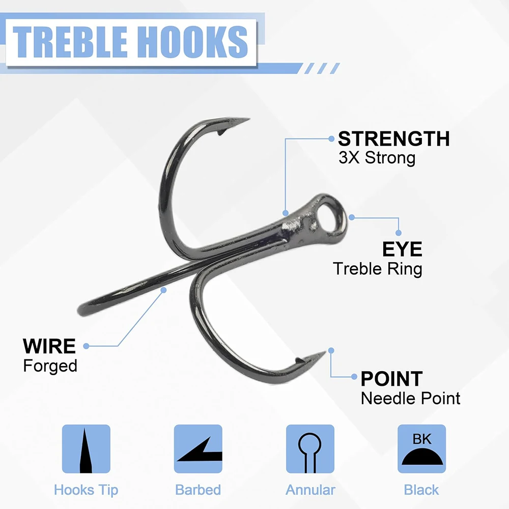Anzuelos triples superafilados para pesca en el mar – enganche rápido - imagen 2